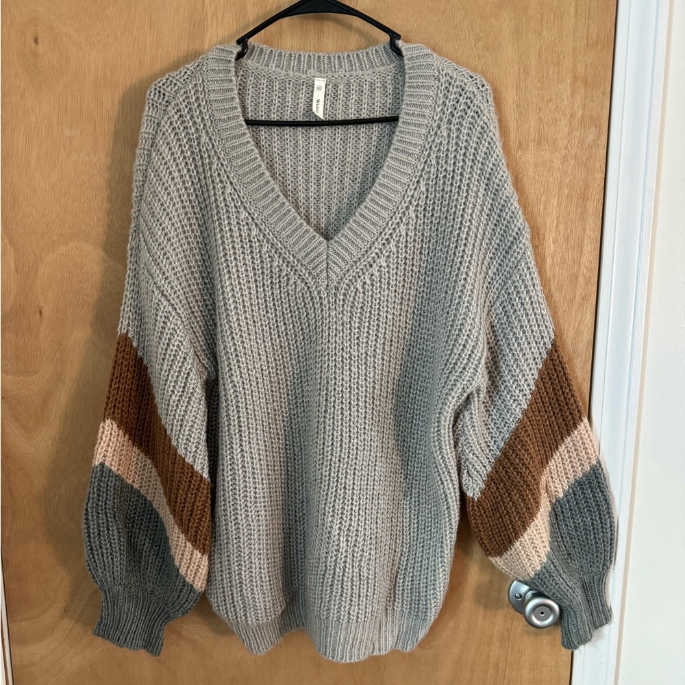 Vici Chunky Sweater with Balloon Sleeves